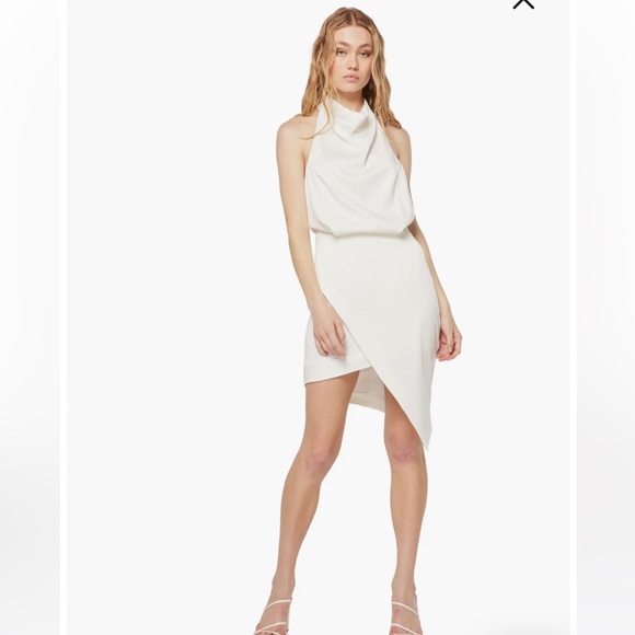 Camo Asymmetric Satin Cocktail Dress - Picture 3 of 8